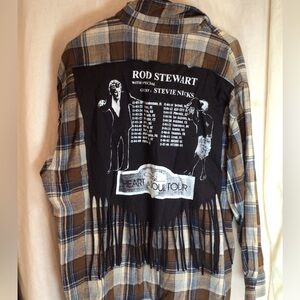 Rod Stewart Stevie Nicks Heart And Soul Tour Shirt Upcycled Mens XL Long Sleeve